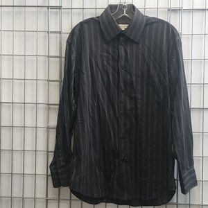 Wilke Rodriguez Men's Long sleeve dress shirt Med Black/White, Gray stripes